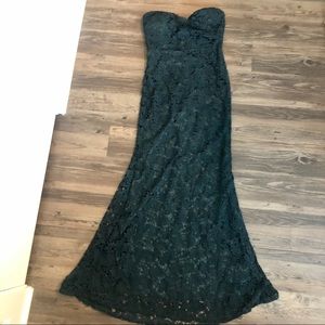 Lulus Dark Green Lace Maxi Dress